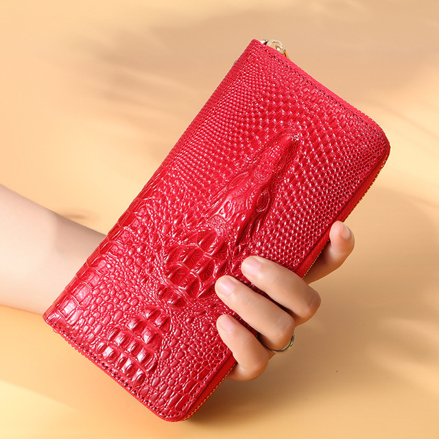 New women wallet crocodile pattern long wallet phone bag portfel damski lady clutch bag purse card holder carteira feminina