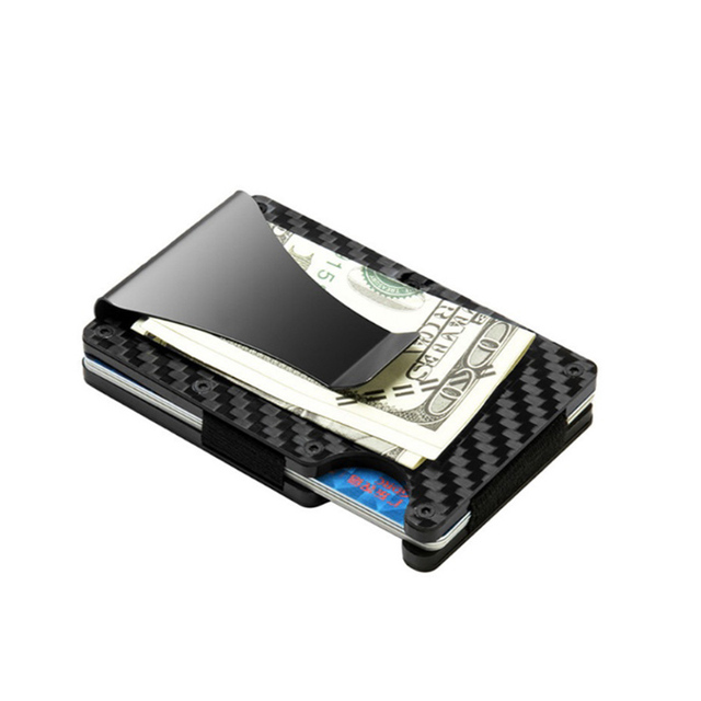 Rfid Carbon Fiber Mini Wallet Men Small Wallet Slim Thin Smart Pocket Card Wallet