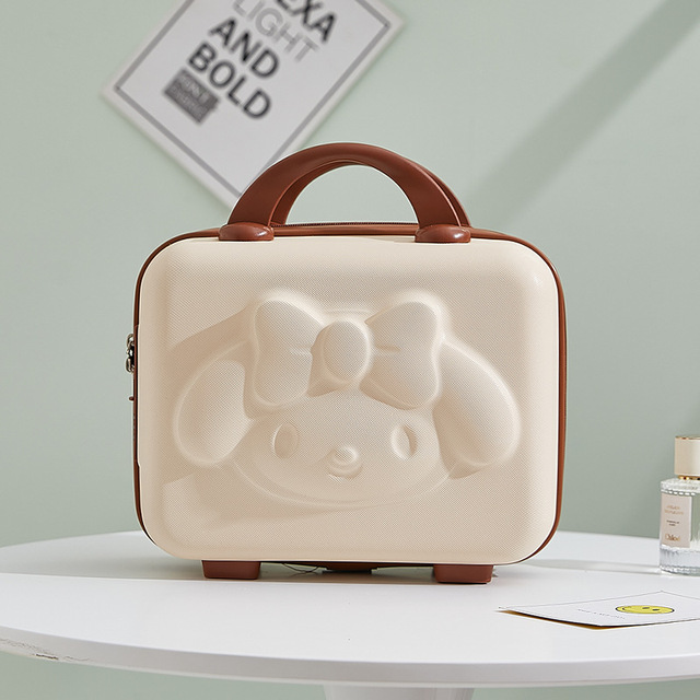 Lettie Pudding Dog Anime Storage Box Kawaii Makeup Bag 14 Inch ABS Small Student Cartoon 3D Rabbit Trave Luggage