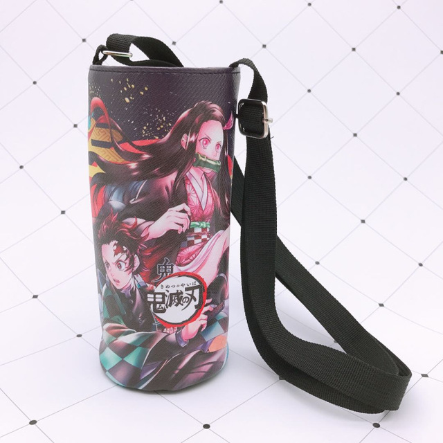 Devil Blade Cartoon Anime Peripheral PU Cup Cover Demon Slayer Kimetsu no Yaiba Kamado Nezuko Student Children Kids Kettle Bag