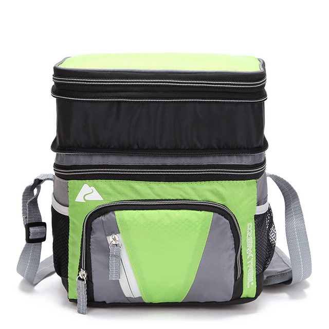 Double layer ice pack waterproof and leak-proof insulation bag multifunctional nylon cloth portable lunch bag fresh lunch box