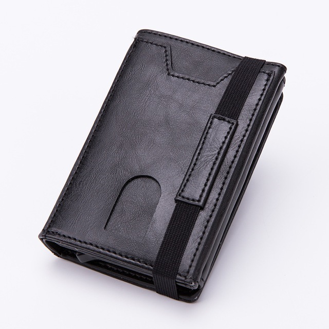 Cizicoco - Men's Rfid Leather Wallet Classic Card Holder Zipper Wallet Large Brand Luxury Wallet