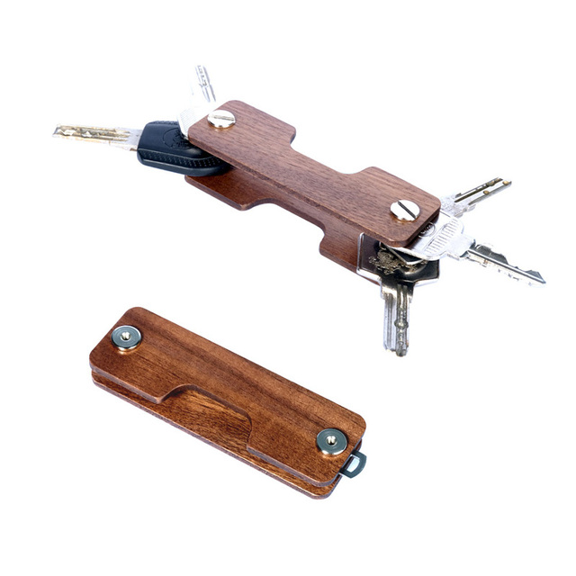 Wood Smart Key Key Holder Car Key Wallets Ring Collector Housekeeper DIY EDC Pocket Key Organizer Opener New Design Free