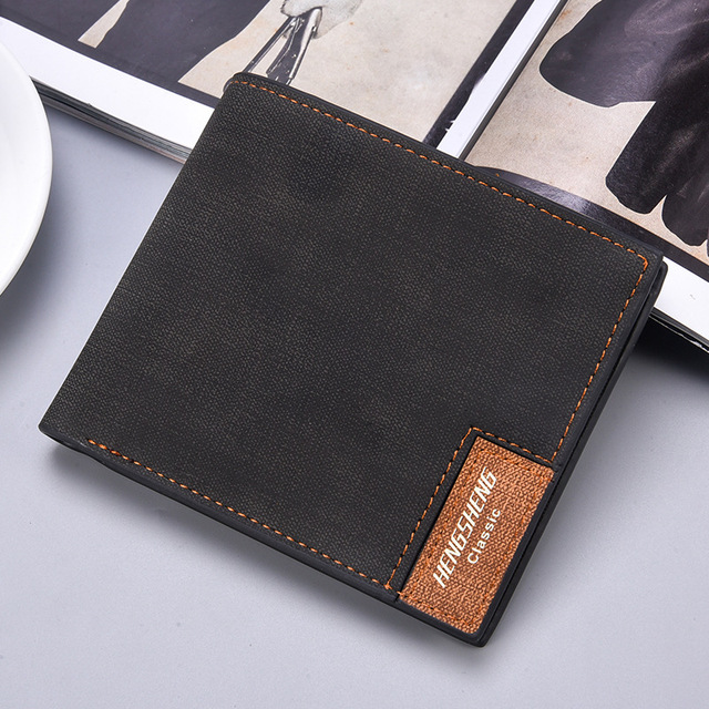 New men's wallet short casual canvas thin wallet business men's wallet