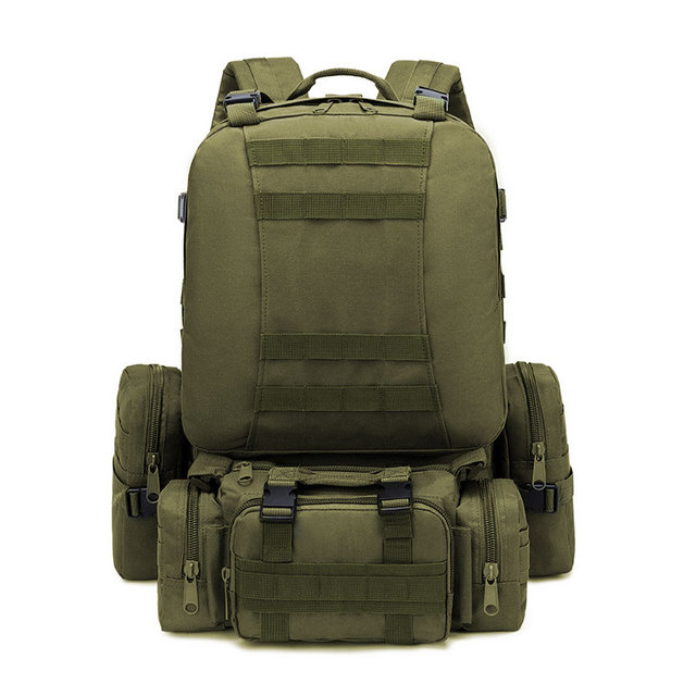 50L 4 in 1 Molle Sports Utility Bag Men Tactical Backpack, Military Backpack Outdoor Hiking Climbing Army Backpack Camping Bags