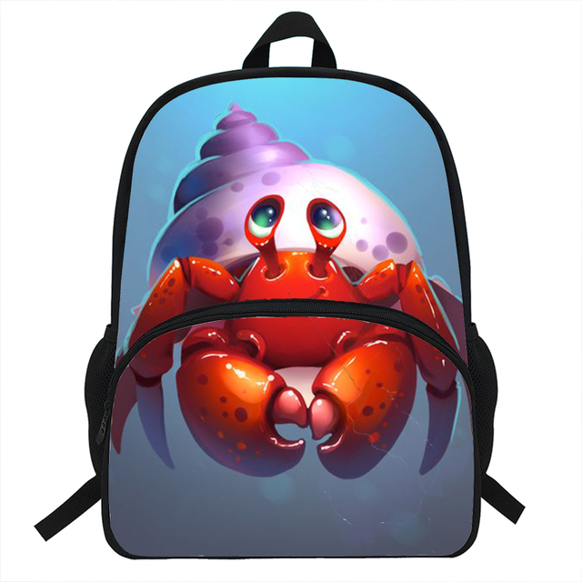 16 Inch Crab Print Backpack, for Teenagers, Boys, Kids, Students, School, Laptop, Travel Bag