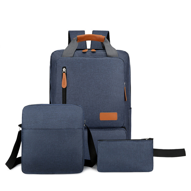 Men's 3-Sets Large Capacity Business Laptop Backpack Teenagers Schoolbags Travel Sports Casual School Bags Pack For Male Female