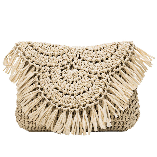 Summer straw bags for women 2021 tassel handmade beach bags raffia rattan woven handbags female holiday crossbody bags clutch