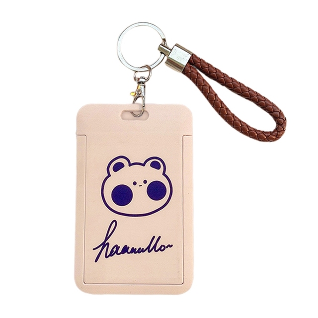 D0LF Portable ID Badge Credit Card Holder Pocket Wallet Keychain Key Ring for Men Womne