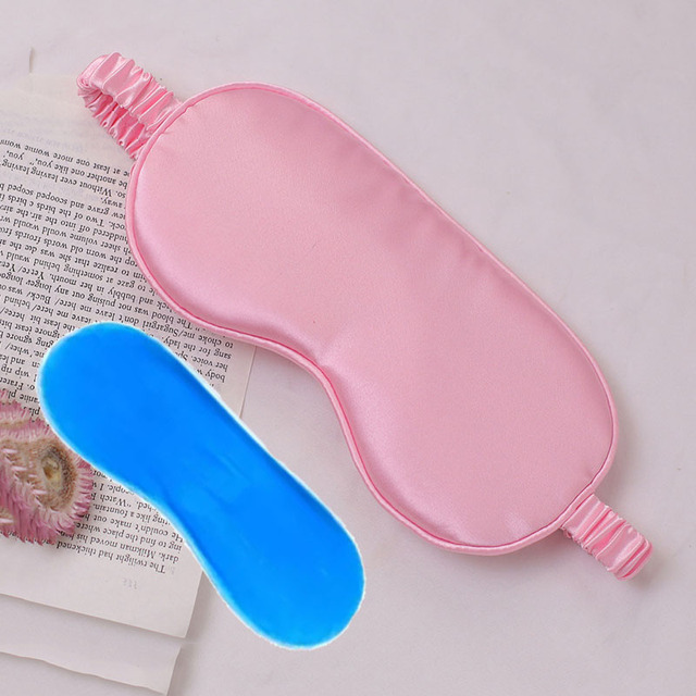 Gel Ice Silk Bag Sleep Mask Ice Hot Compress Relieve Fatigue Remove Dark Circles Eyes Spa Sleep Luminous Eye Mask Eyeshade