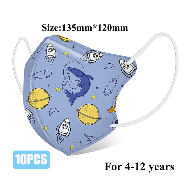 Kn95 Masks Kids Mouth Face Mask n95 Respirator 3D Cartoon Print Girls Boys Child Disposable Mask ffp2fan Children FPP2 Masks