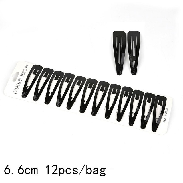 Black Sample 12pcs/set Metal Hair Barrettes Hairpins BB Headbands Hair Clip for Girls Womens Hairgrips Hair Styling Accessories