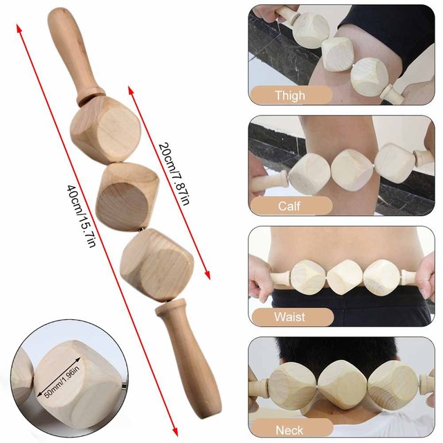 Tcare Wooden Body Foot Massager Device Reflexology Acupuncture Thai Massage Roller Therapy Scrap Meridians Lymphatic Health Care