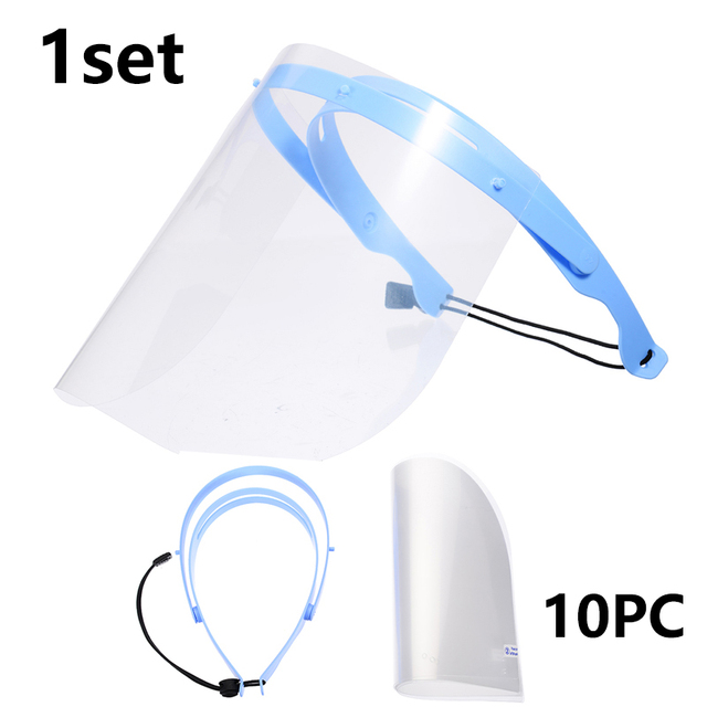 Dental Protective Face Shield 10/5pcs Detachable Face Shield 1 Shelf Anti-Fog Dust Replacement Mask