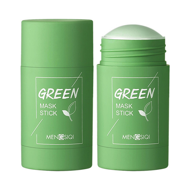 Green Tea Mask Solid Face Mask Oil Control Stick Moisturizing Cleaning Mask Acne Treatment Blackhead Removing Pores Purifying