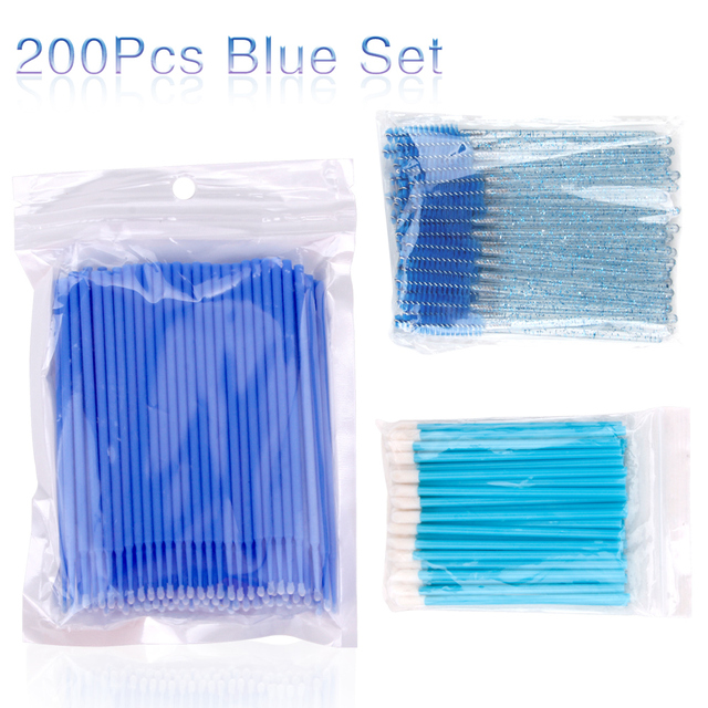 Disposable Eyelashes Brushes 200 Pieces Cotton Swabs Eyebrow Brush Mascara Wand Roller Eyelashes Cosmetic Brushes