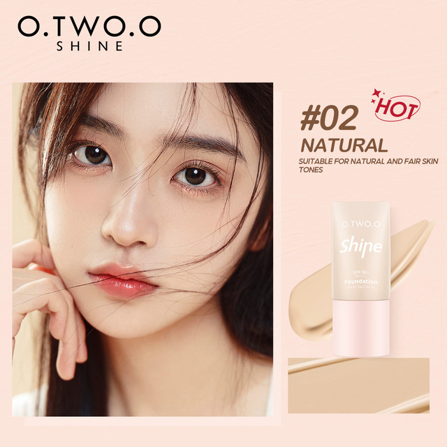 O.TWO.O Full Coverage Face Liquid Foundation Concealer Lightweight Easy to Wear Foundation Makeup Women Cosmetics