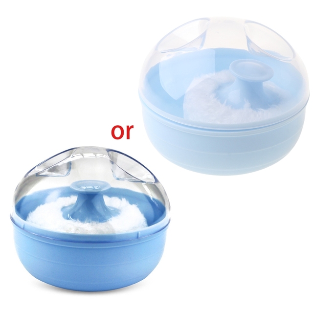 Portable Baby Soft Body Talc Powder Puff Sponge Container Box Useful Supplies