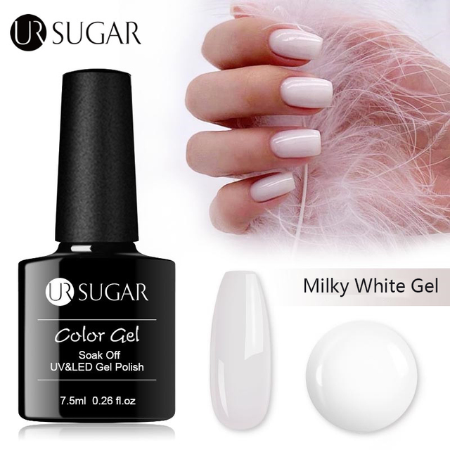 UR Sugar Milky White Gel Gel Polish 7.5ml Soak Off UV Gel Nail Polish Varnish Semi Permanent Nail Art UV LED Varnish