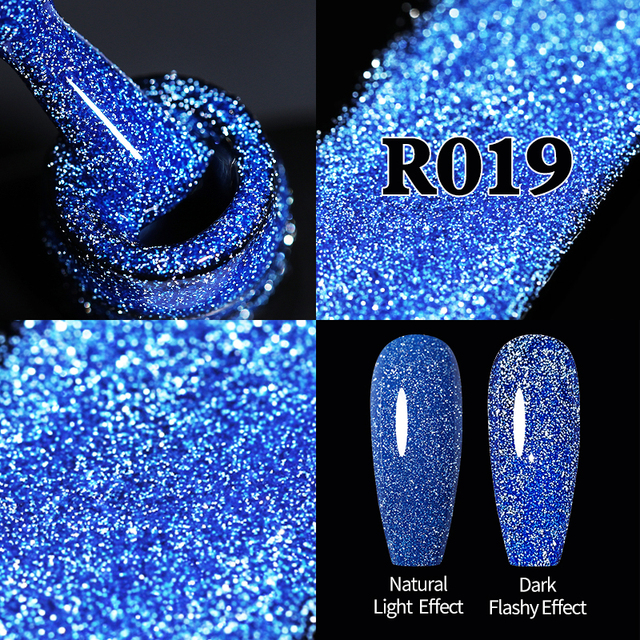 ur sugar 7.5ml neon yellow reflective glitter gel nail polish shine twilight nail gel nail art varnish semi permanent varnish