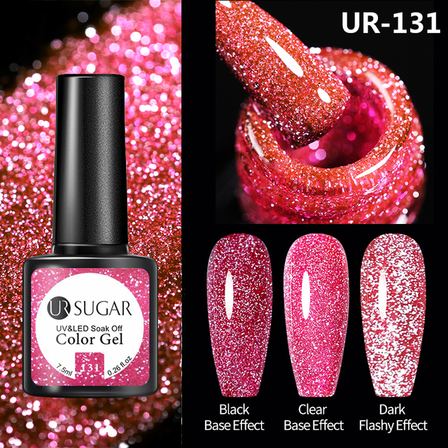 UR SUGAR 7.5ml Glitter Reflective Gel Nail Polish Manicure Nail Art Semi Permanent UV LED Nail Polish Lamp