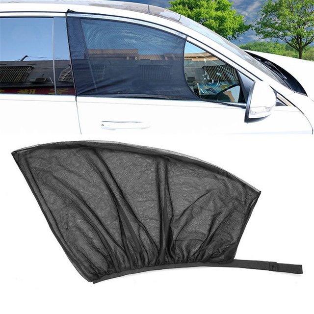 2 Pack Universal Car Side Window Sun Shades UV Shades Anti Mosquito Net Curtain for Sedan SUV MPV 125*60cm