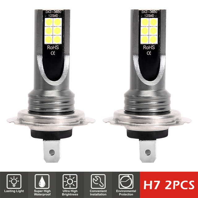 2pcs H7 LED Headlight Bulb H7 Led Fog Lamp High Power LED Car Headlight Bulbs Car Headlight Bulbs Auto Accessories