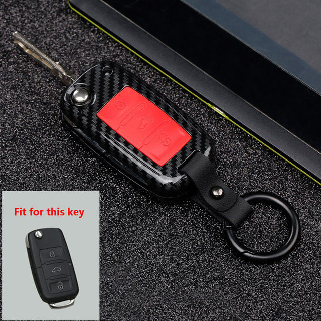 ABS Carbon Fiber Car Remote Key Case For VW Golf Bora Jetta Polo Golf Passat For Skoda Octavia A5 Fabia For Seat Ibiza L