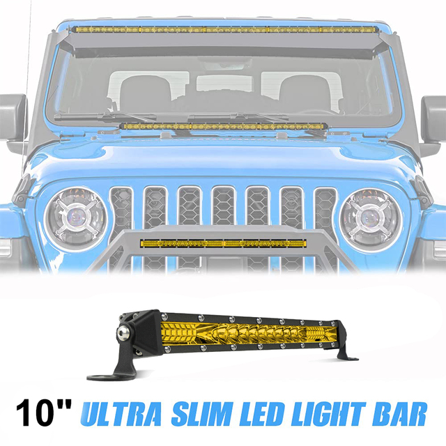 ANMINGPU 12V 24V Offroad LED Light Bar 3000K Yellow Spot Flood LED Work Light For Truck Boat 4x4 Atv Lada Niva Car LED Fog Light