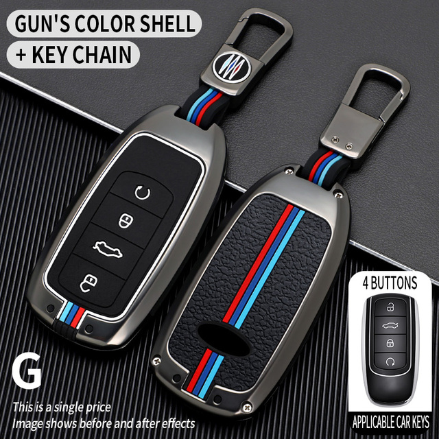 1x Zinc Alloy 4 Button Smart Car Key Case For Chery Tiggo 8 Pro Tiggo 8 Plus New 5plus 7pro Shell Key Bag Protector