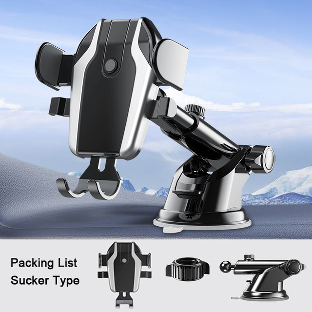 Gravity Suction Cup Adjustable Universal Car Phone Holder Stand Holder in Car GPS Mount for iPhone 12 Pro Max Xiaomi