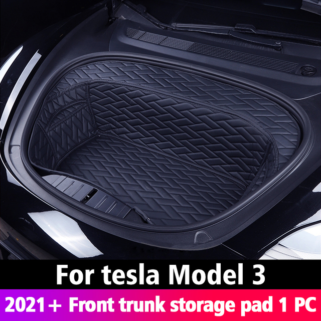 Car Trunk Organizer Booster For Tesla Model Y Model 3 2021-2022 Leather Mat Refit Interior Trim Accessories