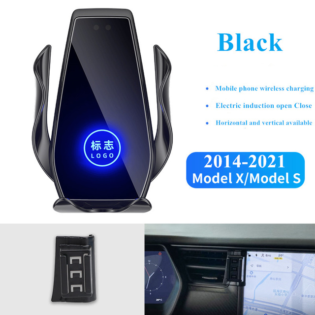 For Tesla Model X Model S 2014-2021 Car Phone Holder Air Vent Wireless Charger 360 Navigation Bracket Support GPS