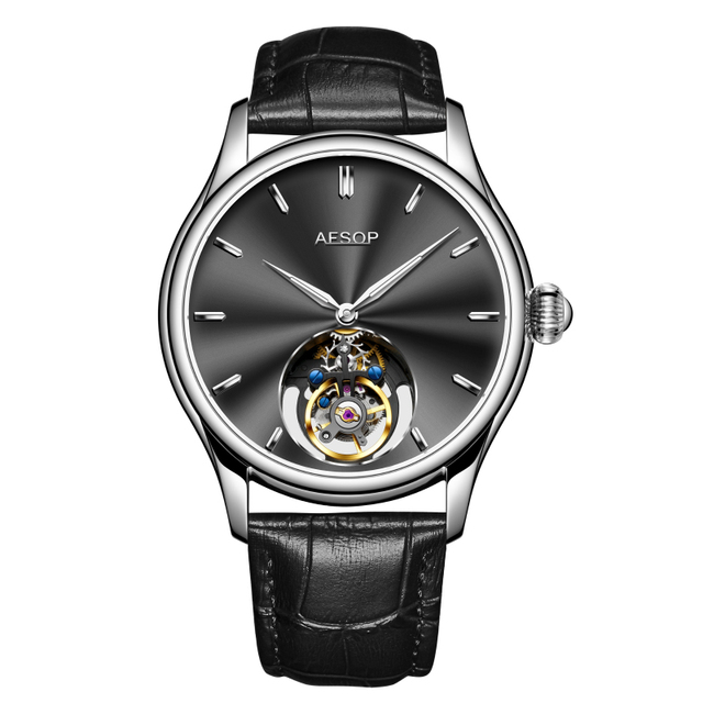 Aesop manual tourbillon mechanical watch for men sapphire waterproof flying tourbillon montre mens watch luxury steel belt