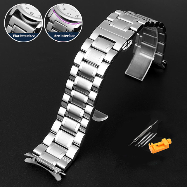 Stainless Steel Watchband Curved Strap Casio EFR-526/303/304/530/556/552 Men's BEM-506/501 Bracelet Wristband 20 22 24mm