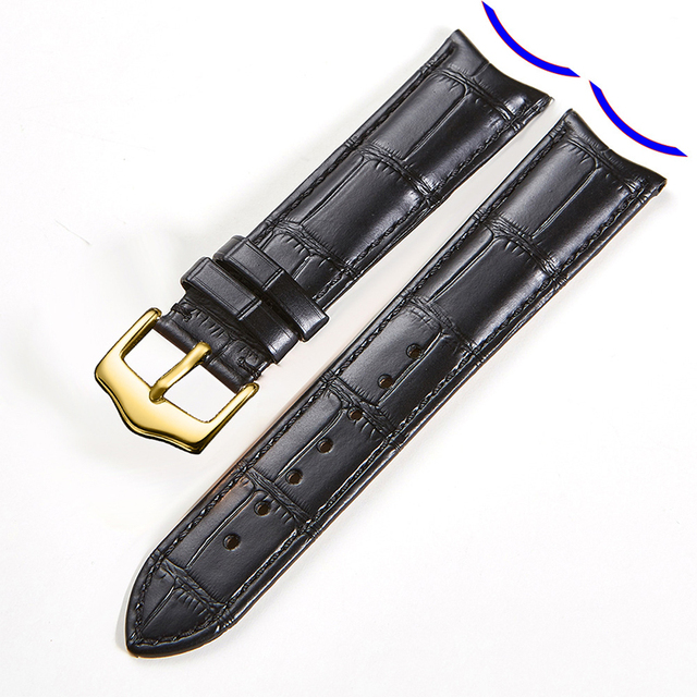 UTHAI F09 Genuine Leather Watchband Curved Interface Bamboo Style Buckle Business 19mm 20mm 21mm 22mm 24mm Retro Watch Strap