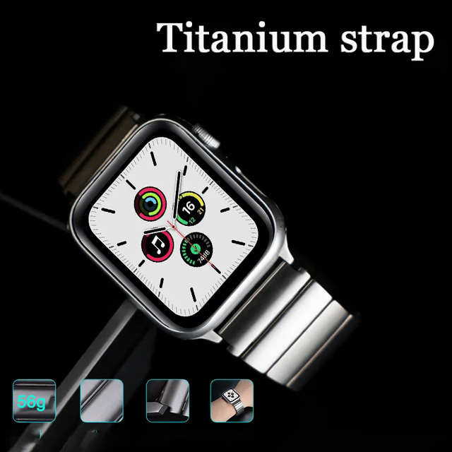 Titanium Strap For Apple Watch Band 44mm 42mm 40mm 38mm 45mm Pure Titanium Bracelet For Iwatch 7 6 Se 5 4 3 Series Accessories