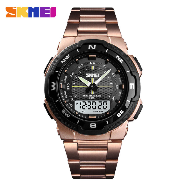 SKMEI-Men's Sport Watch, Men's Wrist Watch, 50m Water Resistant, Digital, Quartz, Dual Time, Military, Climbing & Swimming