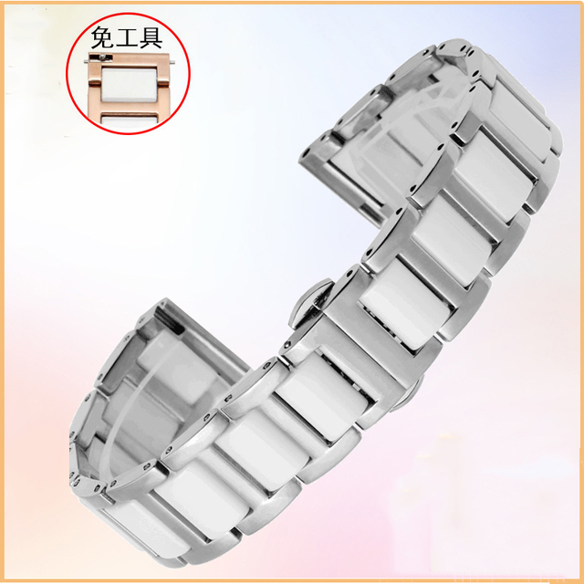 ceramic bracelet in stainless steel watchband 12 13 14 15 16 17 18 20 22mm watch strap women man fashion wrist band