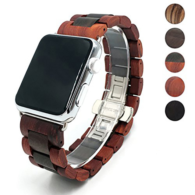 Wooden Watch Strap For Apple Watch Series 6 5 SE 4 3 Band 44mm 38mm 42mm Bracelet Iwatch 5 40mm Strap Wristband Band Accessories