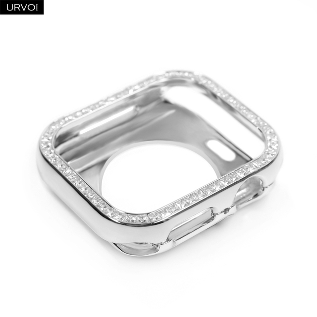 URVOI Full Glitter Rhinestone Case for Apple Watch series 6 5 4 SE Sturdy Metal Frame with Crystal Cover for iWatch Protection