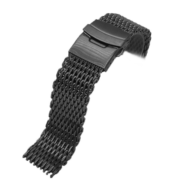 Samsung - Milanese Loop Watch Band, Stainless Steel Mesh, Woven, 18 20 22 24mm, Double Button, Solid Watch Strap