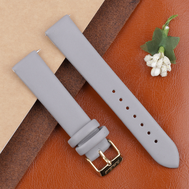 Onthelevel Women Leather Watch Strap 12mm 14mm 16mm 18mm 20mm Quick Release Watch Straps Replacement Black Blue Gray White Coffee