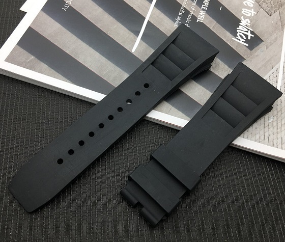 Top Quality Imported Nature Soft Silicone Rubber Black Watchband Watch Band For Mille Strap For Strap RM-011 For Richard Strap