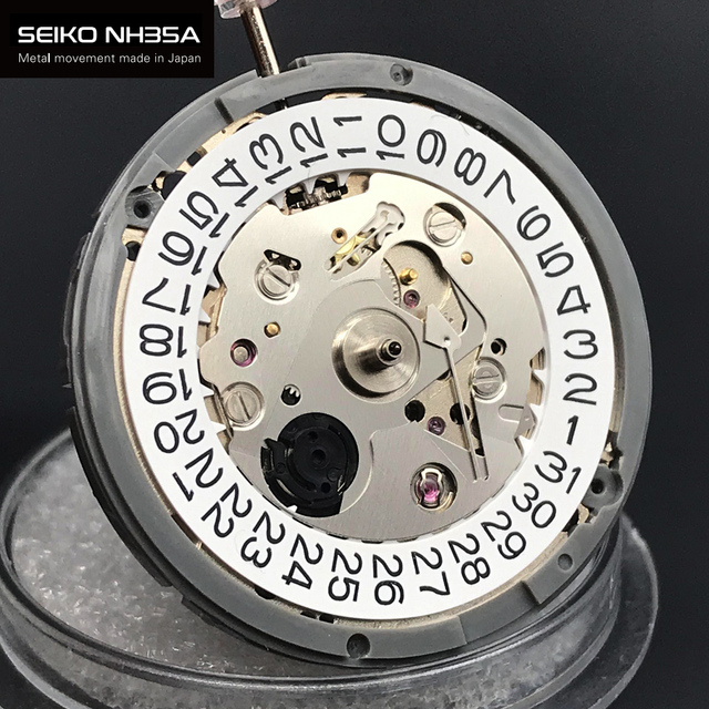 Japan Seiko NH35A Premium Mechanical Movement NH35 White dateWheel 24 Jewels Automatic Self-winding High Precision Movt Replacement