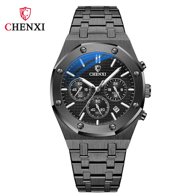 CHENXI Fashion Business Men Watches Top Brand Luxury Quartz Watch Men Stainless Steel Waterproof Wristwatch Relogio Masculino