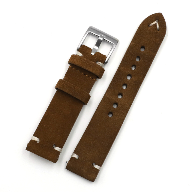 Suede Leather Watch Band18mm 20mm 22mm 24mm Quick Release Strap Replacement Watchband Vintage for Men Women Brown