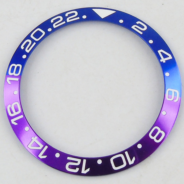 38mm*30.6mm Bezel Watch Insert Fit For 40mm GMT Automatic Men's Watch Aluminum Bezel Ring Red/Blue/Purple/Green/Gold