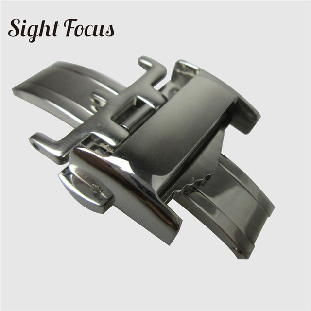 12 14 16 18 20mm Stainless Steel Butterfly Buckle for Longines Master Leather Watchband Folding Clasp Accessory Backlink Parts