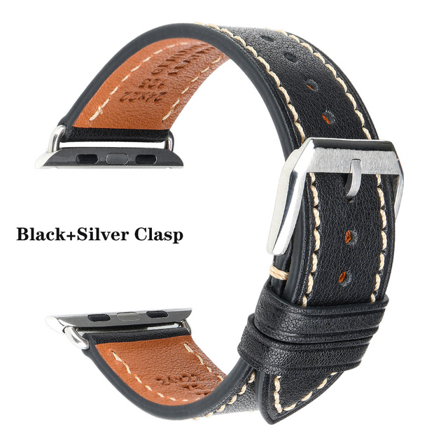 Top Quality Leather Band for Apple Watch 45mm 41mm 44mm 40mm 42mm 38mm Series 7 6 SE 5 4 3 Bracelet iWatch Accessories Strap